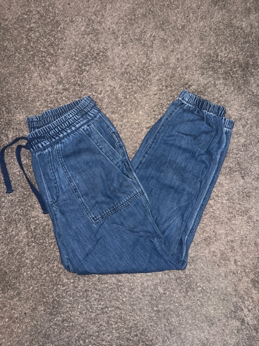 GAP Medium Blue Elastic Waist Denim Joggers
